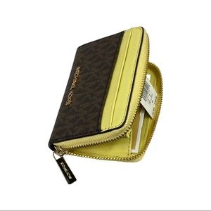 MK Jet Set Monogram Card Case Buttercup